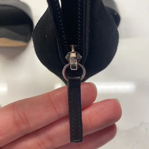 Giuseppe Zanotti Silver Crystal Embellished Heels Black Leather Sandals Shoes - Picture 13 of 15